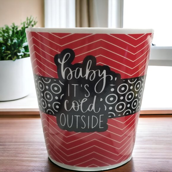 Coffee/Tea/Hot Coco Mug, 2022 Baby It's Cold Outside Winter Red/Black CoffeeCup - Picture 3 of 6